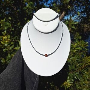 Phantom Quartz, Hematite Necklace ~ Artisan Jewelry